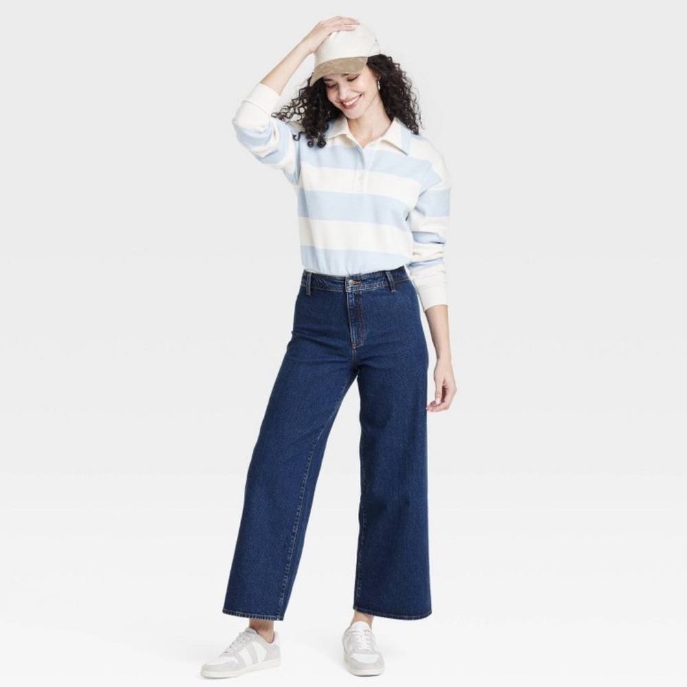 Universal Thread Flare Wide Leg Jeans Dark Blue